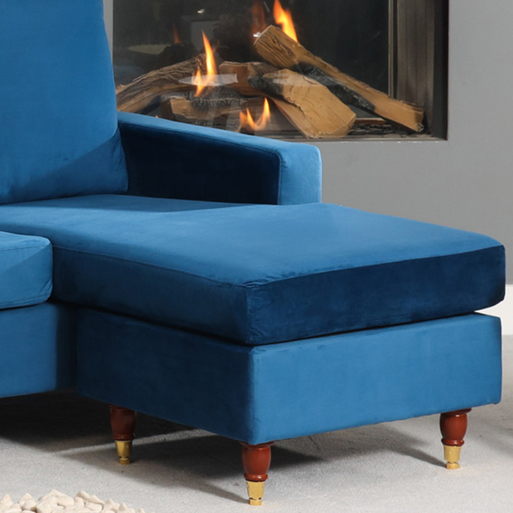 Hendrick 3 Seater Blue Reversible Corner Sofa Image 3
