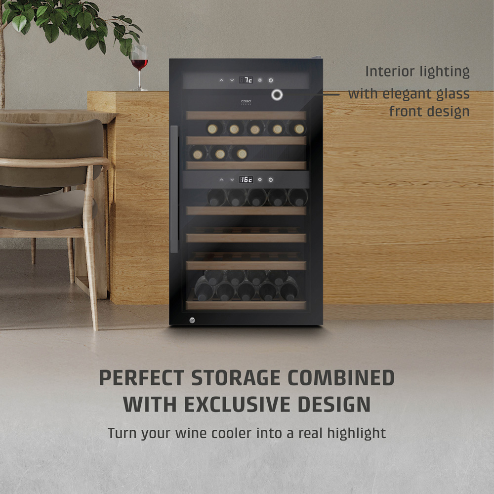 CASO Design WineExclusive 726 Black 66 Bottle Smart Wine Cooler Fridge Image 2