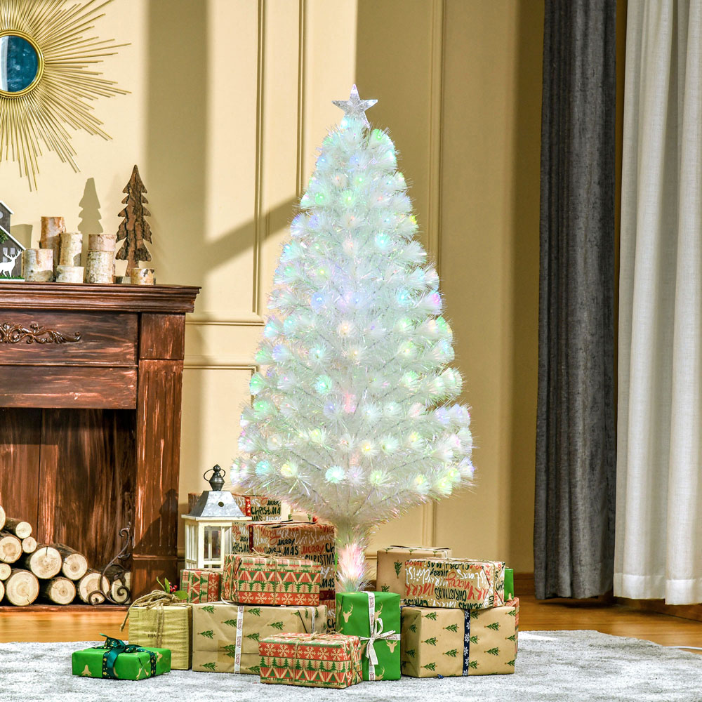 Everglow Fibre Optic LED White Artificial Christmas Tree 5ft Image 2