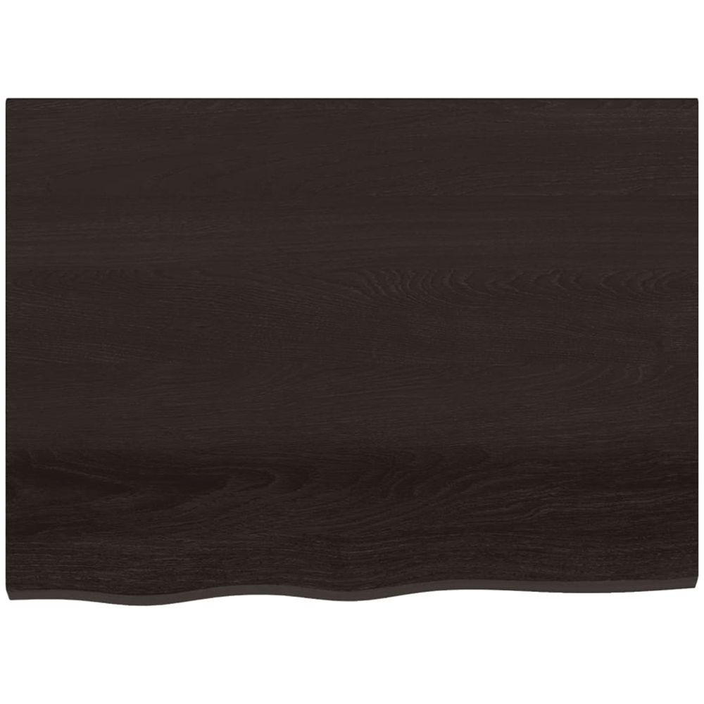 vidaXL 80cm Dark Brown Treated Solid Oak Wood Floating Wall Shelf Image 3