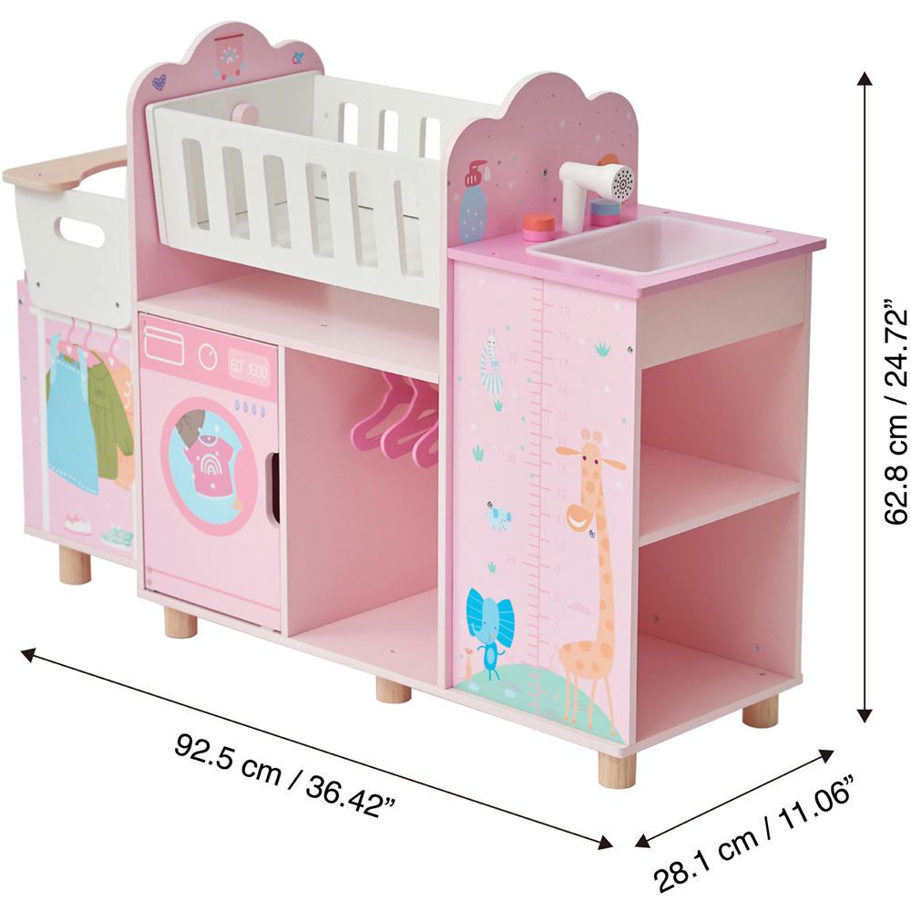 Teamson Kids Olivia's Little World Baby Pink Amanda 6-in-1 Doll Nursery Station Image 9