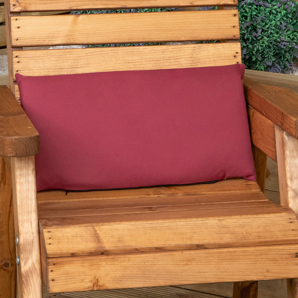 Samuel Alexander Single Seater Burgundy Wooden Garden Chair Cushion Base 52 x 20cm Image 5