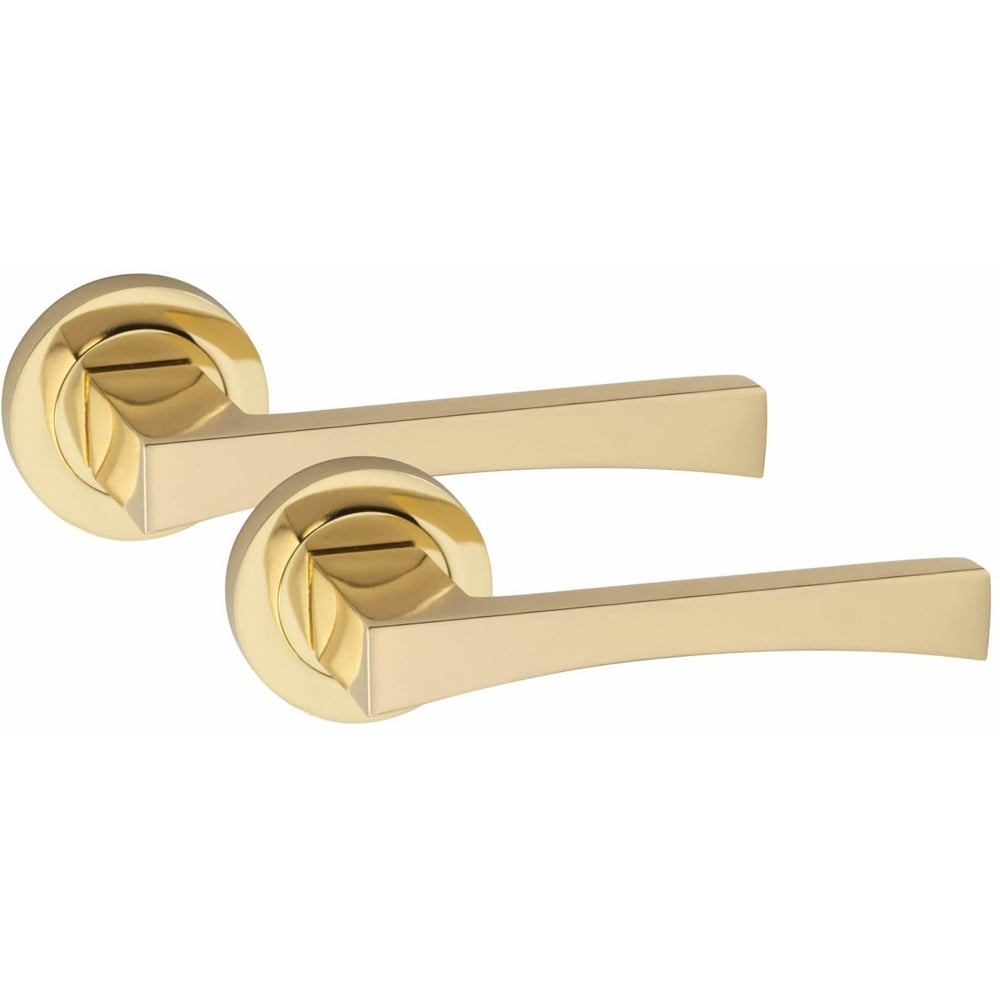 Golden Grace Electro Brass Wave Door Handles Set 52mm 6 Pack Image 3
