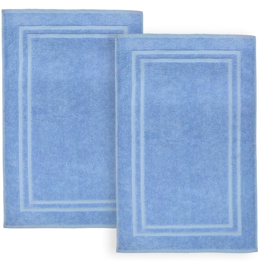 Velosso Blue Cotton Hotel Bath Mat Image 3