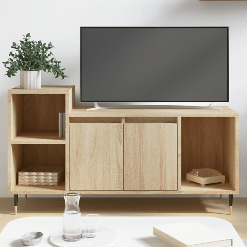 vidaXL 2 Door 3 Open Shelf Sonoma Oak TV Cabinet Image 1