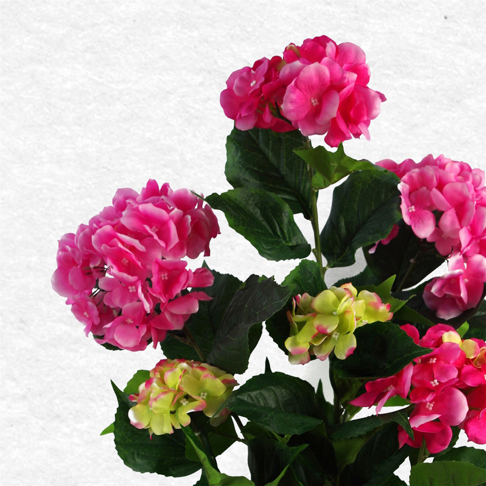 Botanik Pink Hydrangea Bush Artificial Plant in Pot 3ft Image 2