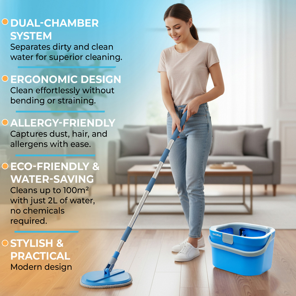 IGAD Mop Professional Mop Set with Dual Chamber Bucket Image 8
