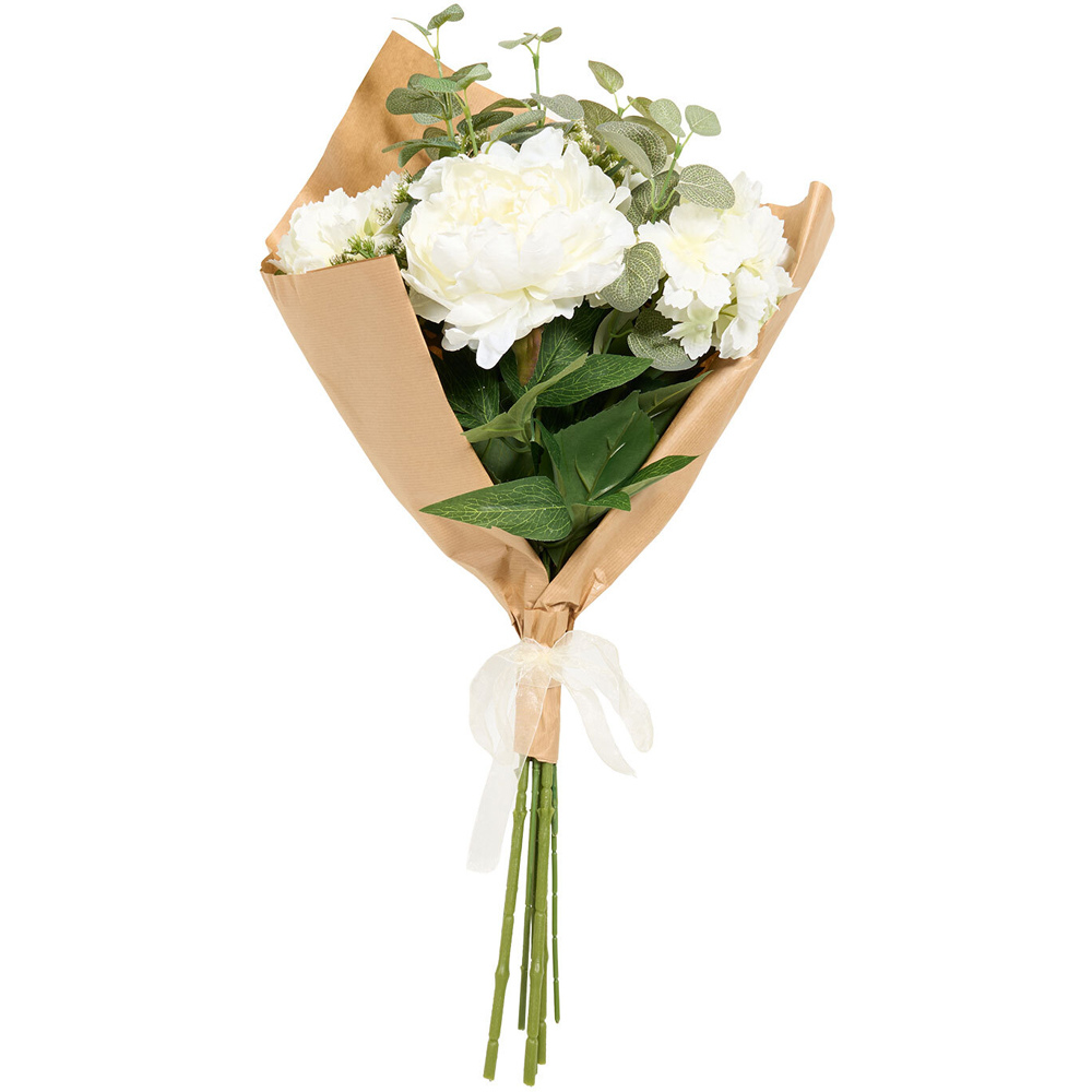 Hydrangea Eucalyptus Queen Annes Lace Bouquet White Image 2