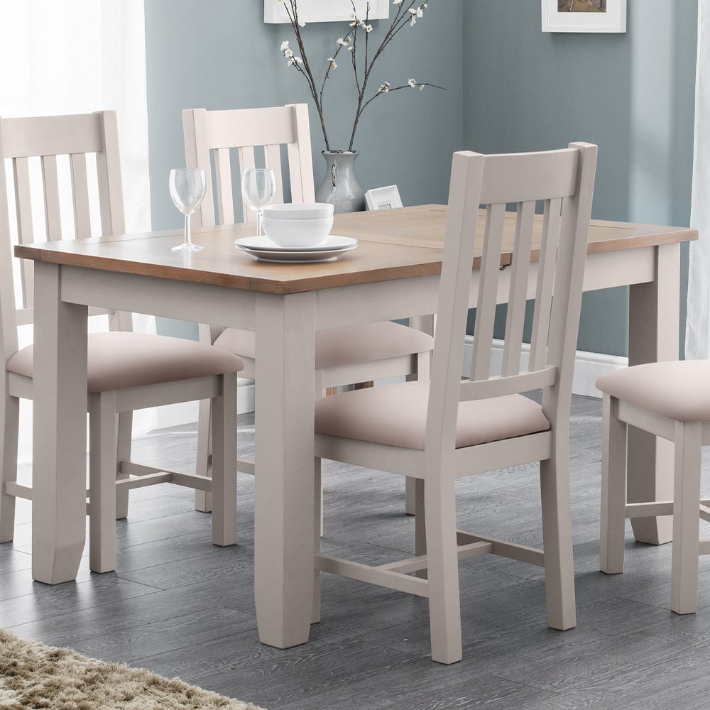 Julian Bowen Richmond 6 Seater Extending Dining Table Elephant Grey and Pale Oak Image 1