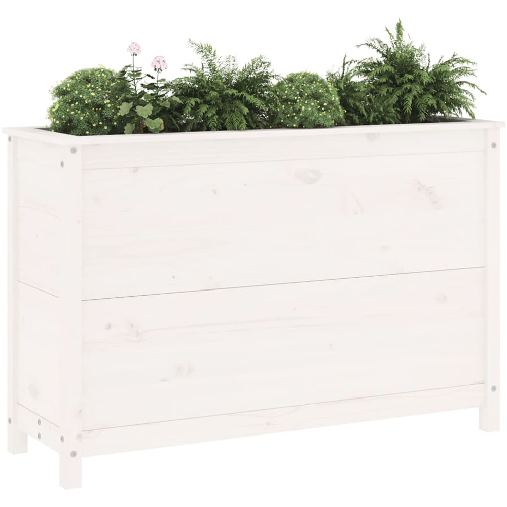 vidaXL White Solid Pine Wood Raised Garden Bed 119.5 x 40 x 78cm Image 2