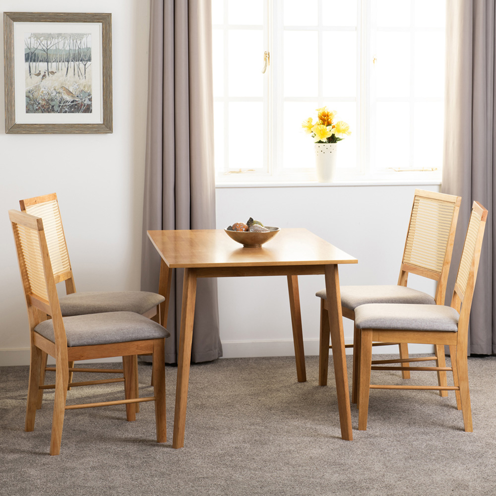 Seconique Austin Ellis Oak Effect 4 Seater Dining Table Set Grey Image 1