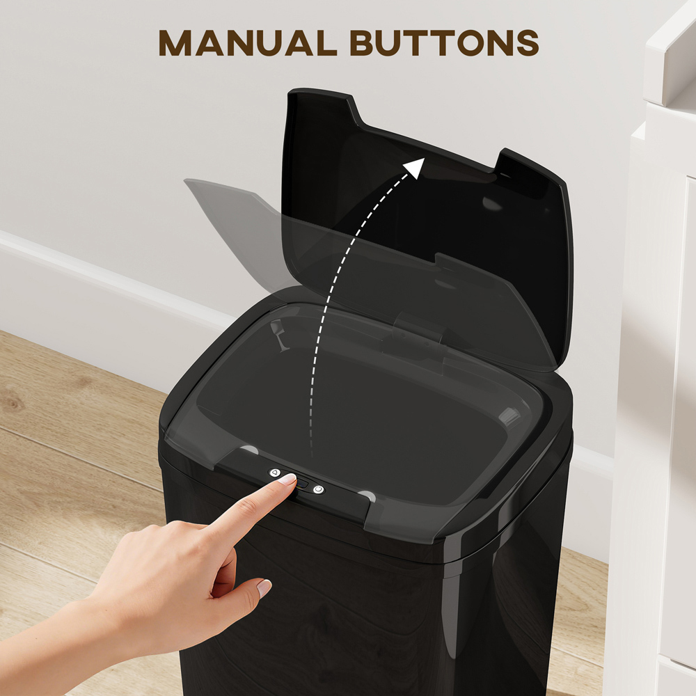 HOMCOM Black Automatic Kitchen Sensor Bin 15L Image 5