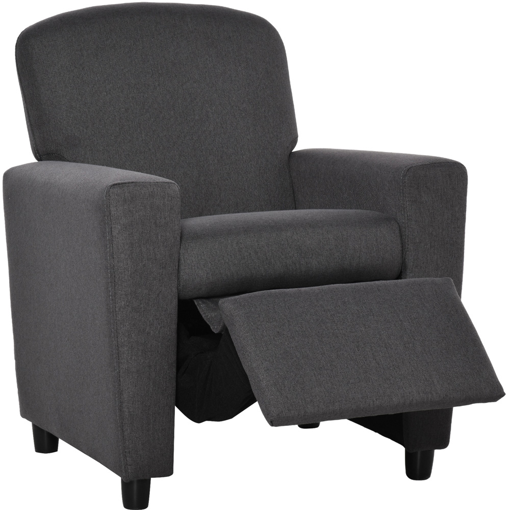 Tommy Toys Grey Linen Kids Recliner with Footrest Image 2