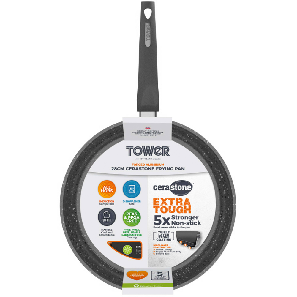 Tower Cerastone 25cm Black Forged Aluminium Non-Stick Frying Pan Image 2