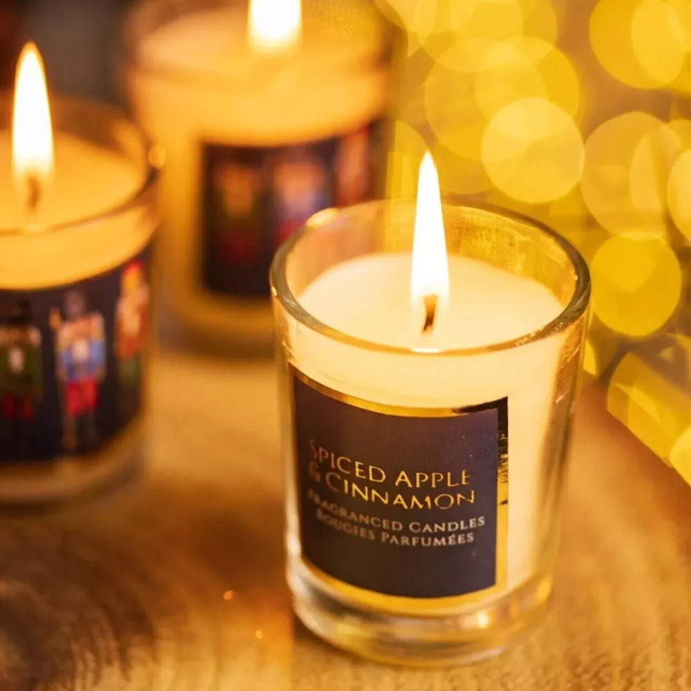 Marco Paul 3 Piece Spiced Apple and Cinnamon Christmas Candle Jars Gift Set Image 4