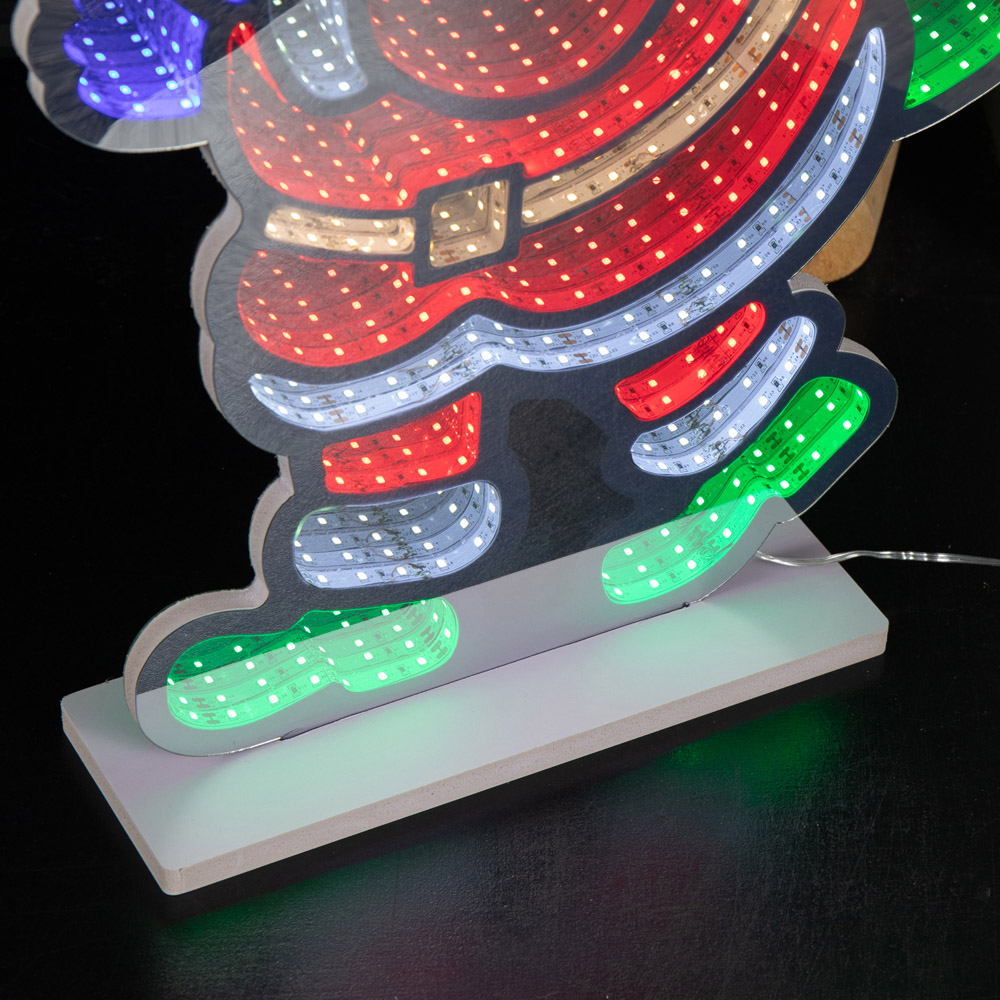 Samuel Alexander Light Up Standing Santa with Christmas Tree Infinity Decoration 60cm Image 8