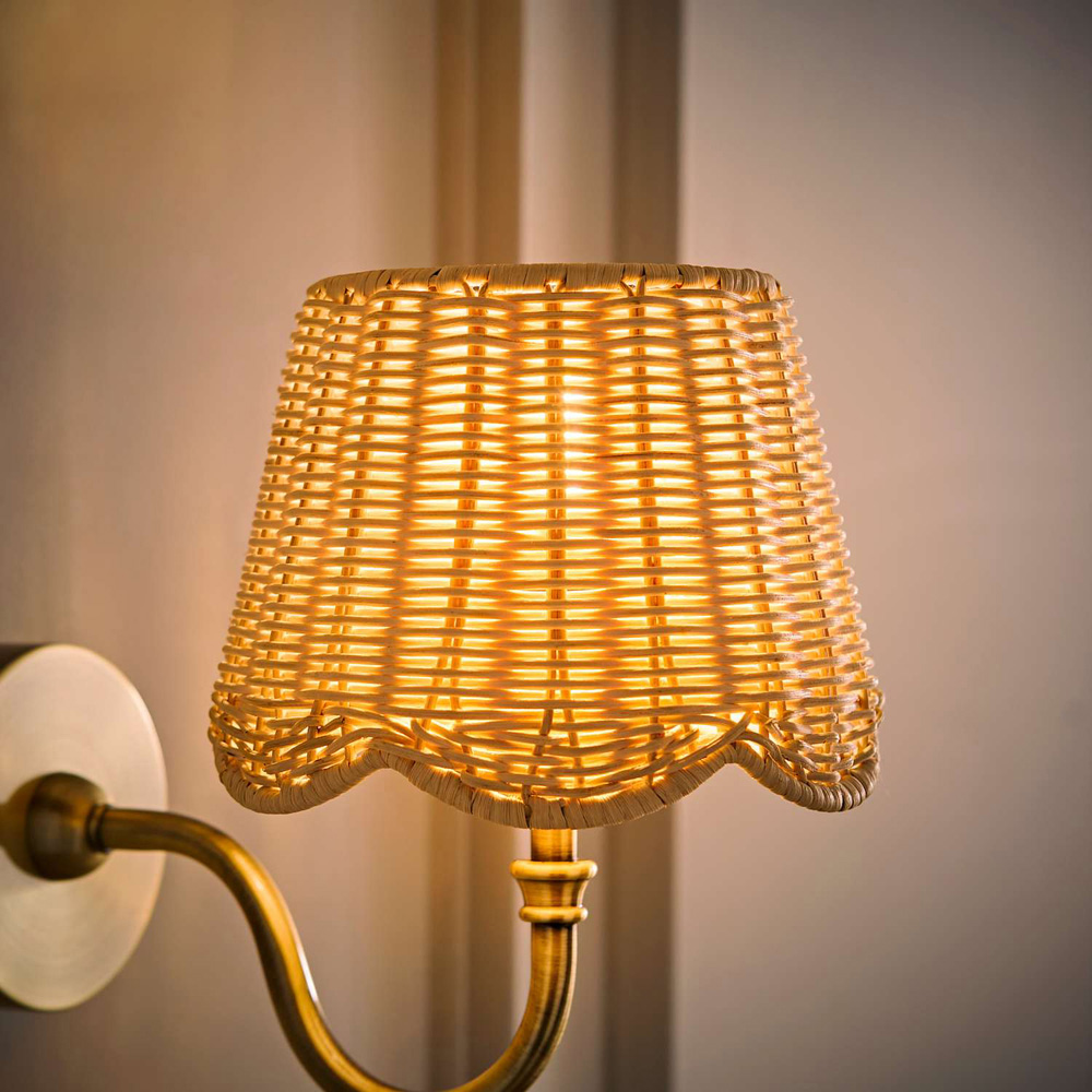 ValueLights Rita Extra Small Natural Rattan Tapered Easy Fit Lamp Shade Image 2