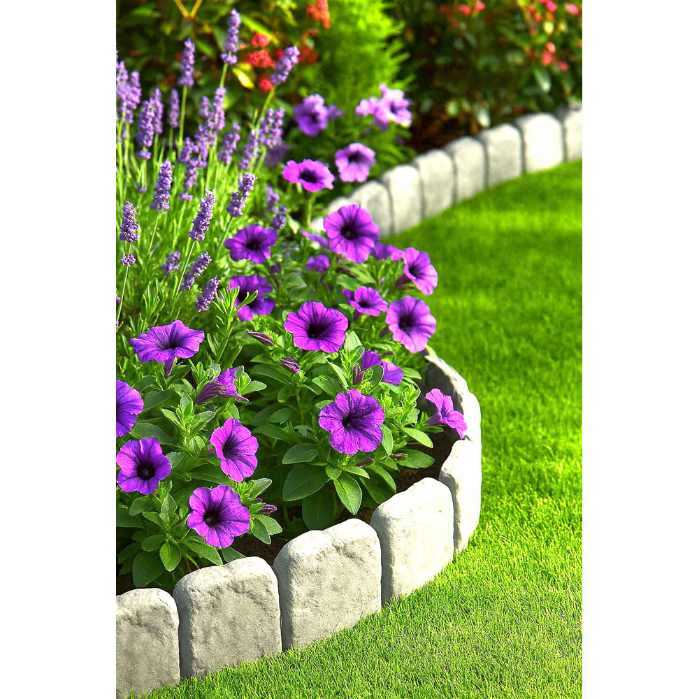 Avilo Cobble Stone Effect Garden Edging Border 10 Pack Image 6