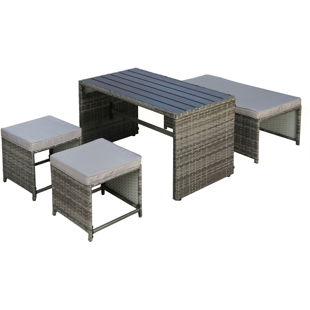 Alena 2 Seater Grey Rattan Convertible Sofa Set Image 2
