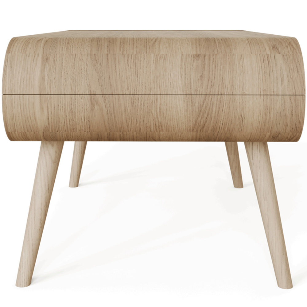GFW Vionna 2 Shelf Oak Curved Coffee Table Image 4
