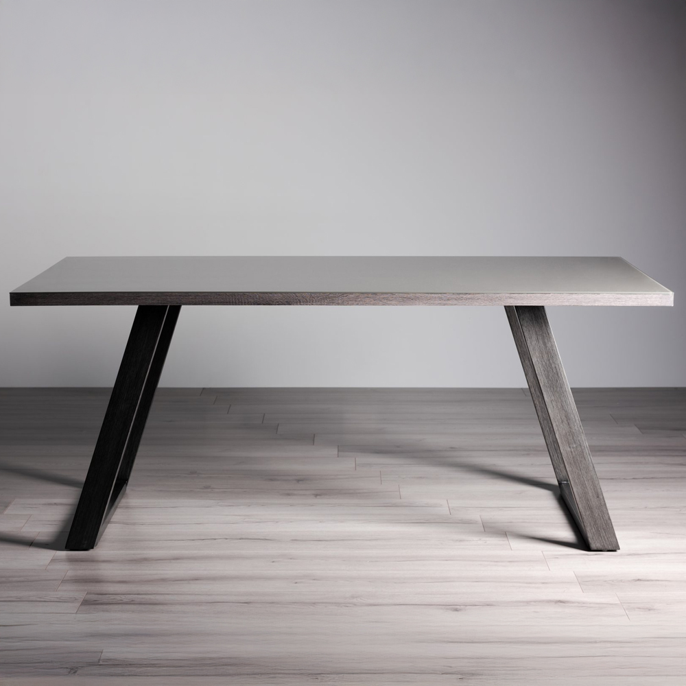 Bentley Designs Hirst 6 Seater Grey Painted Dining Table Image 1