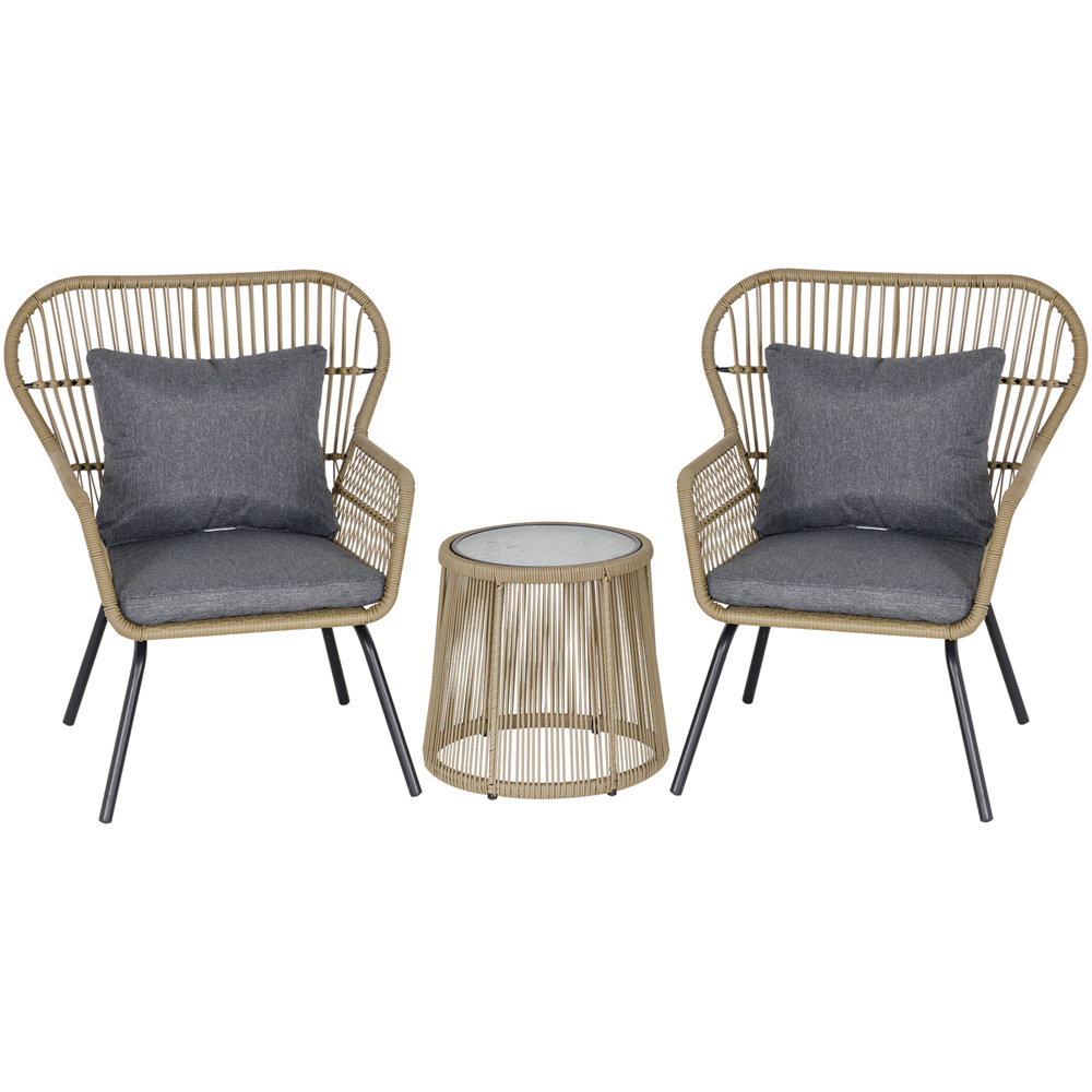 Outsunny Rattan Effect 2 Seater Bistro Set Image 2