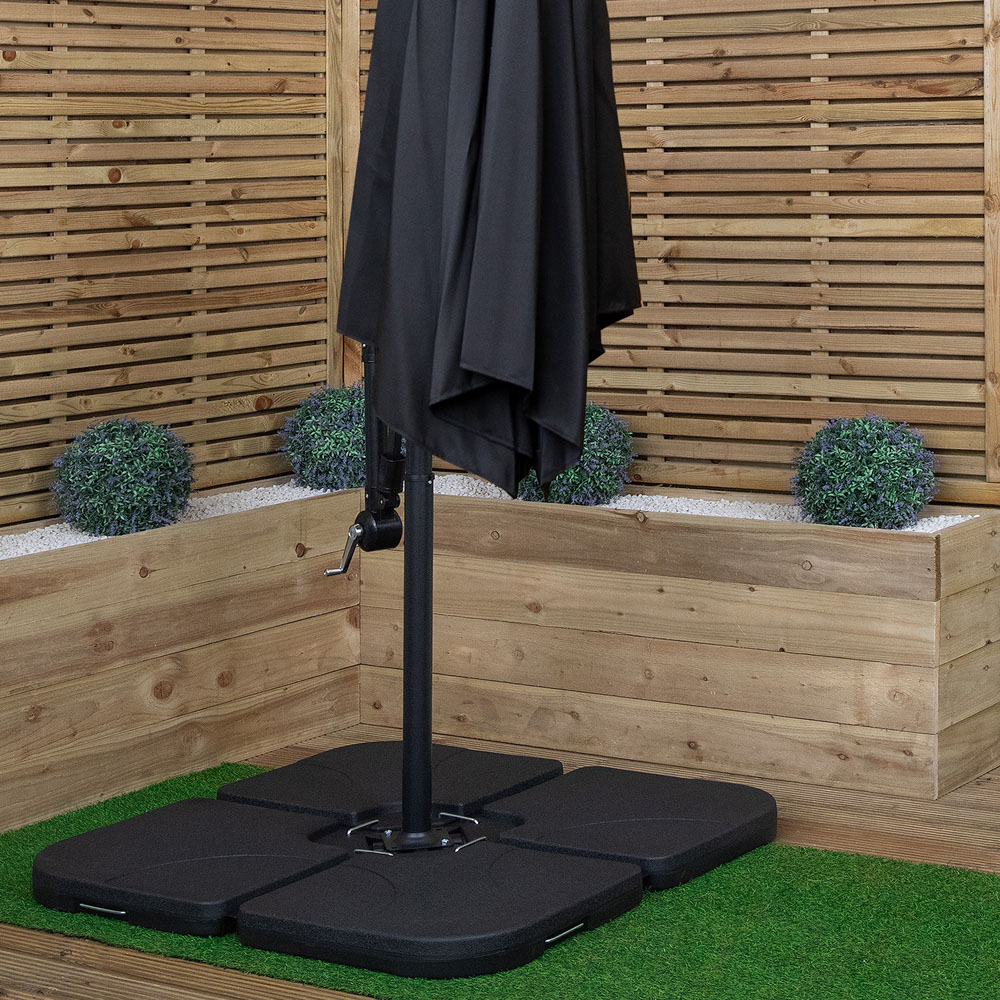 Samuel Alexander Black Cantilever Banana Garden Parasol with Base Weight 3m Image 5