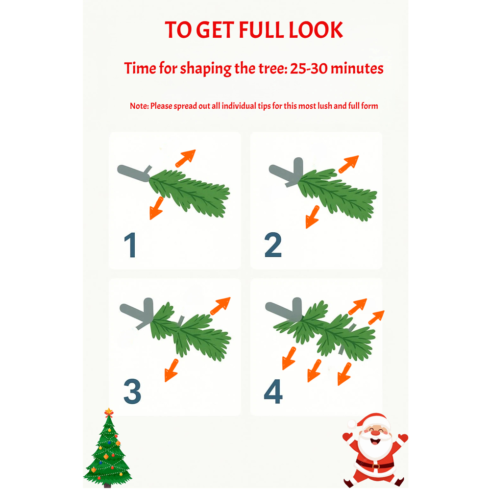 Festive Christmas 210 Warm White LED Pre-Lit Winter Fir Artificial Christmas Tree 7ft Image 5