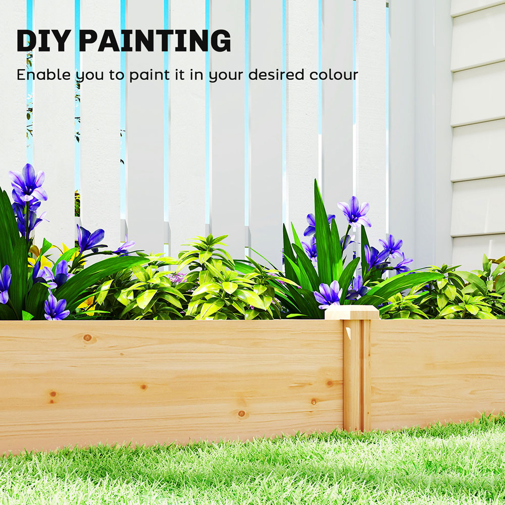Outsunny Wooden Raised Garden Bed with Divider and Open Bottom 26 x 121 x 235cm Image 6
