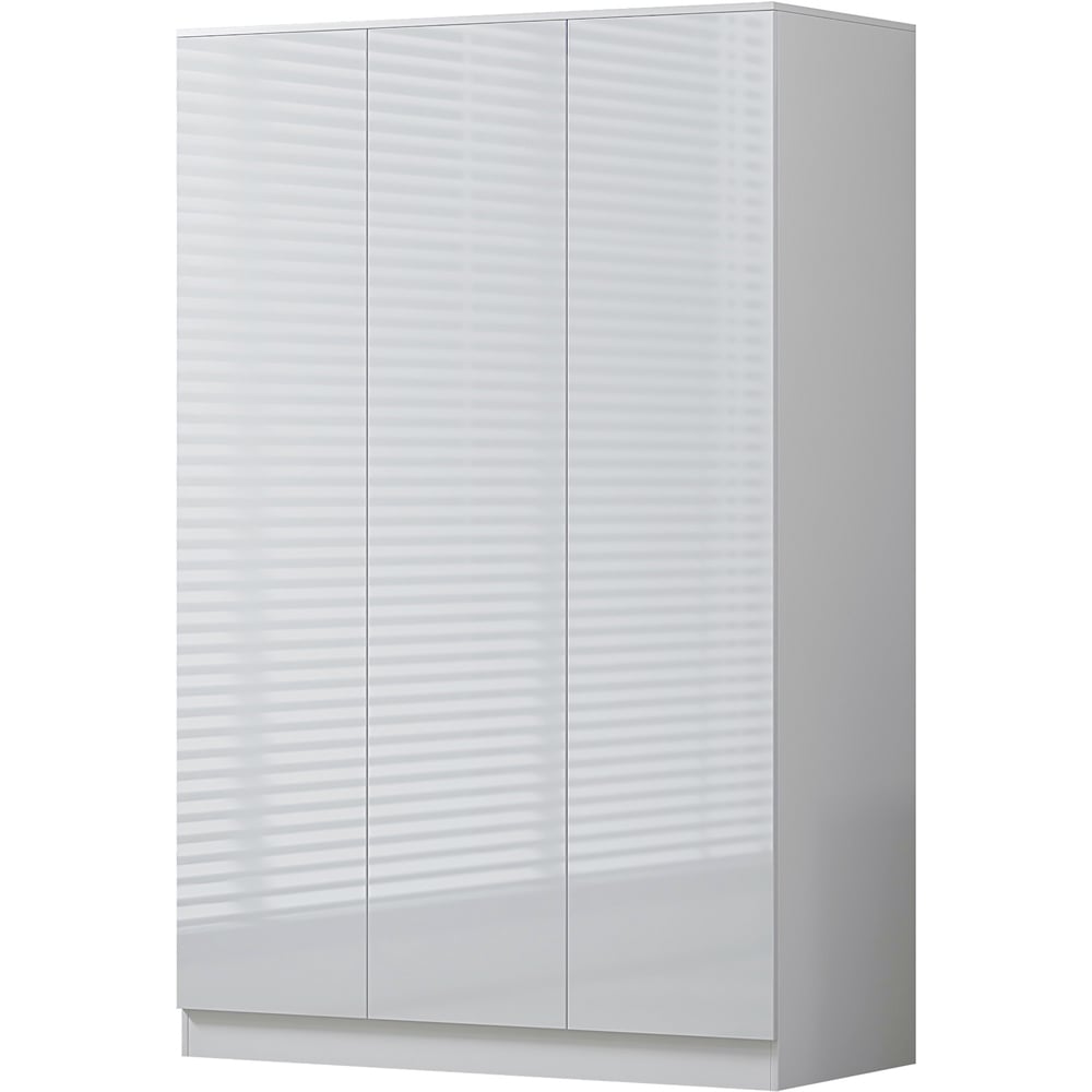 FWStyle Stora 3 Door White Gloss Wardrobe Image 2