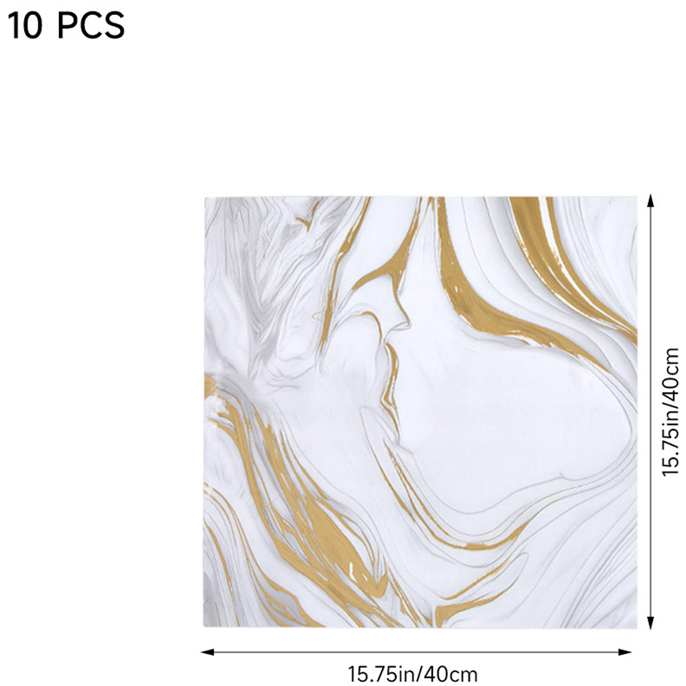 Living and Home Marble Patterned White and Gold PVC Self Adhesive Wall Sticker 10 Pack Image 9