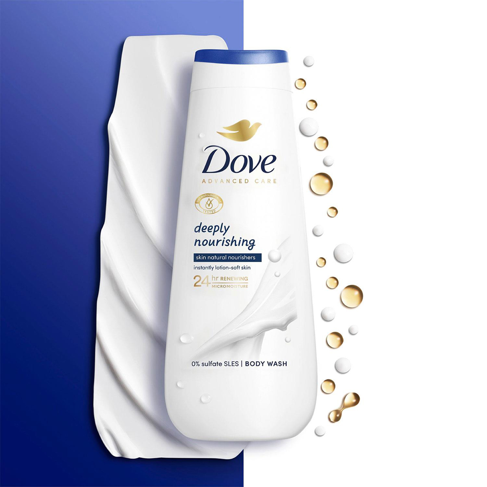 Dove Advanced Care Deeply Nourishing Body Wash 400ml 10 Pack Image 4