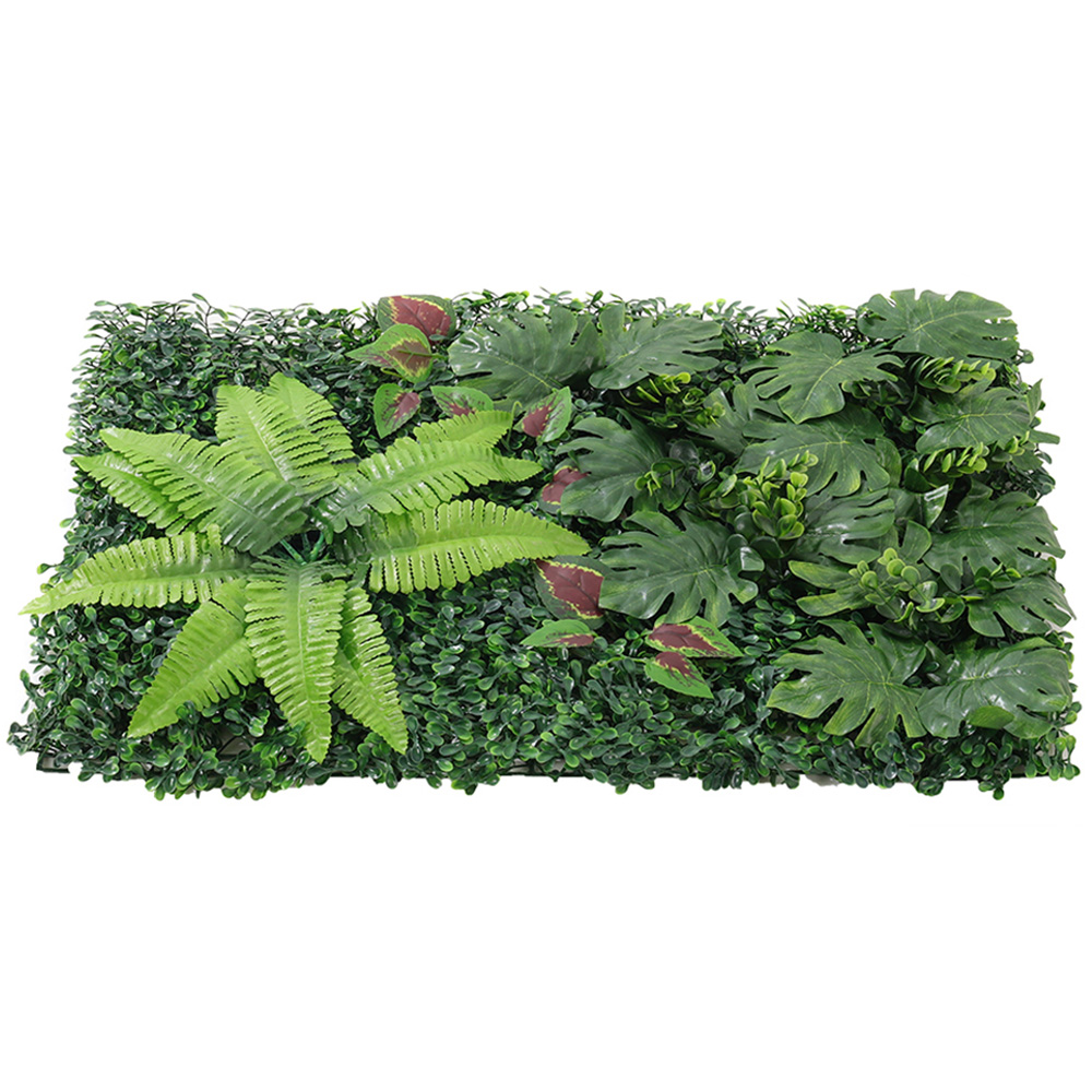 Living and Home Green Artificial Assorted Foliage Hedge Wall Panel 60 x 40cm Image 1