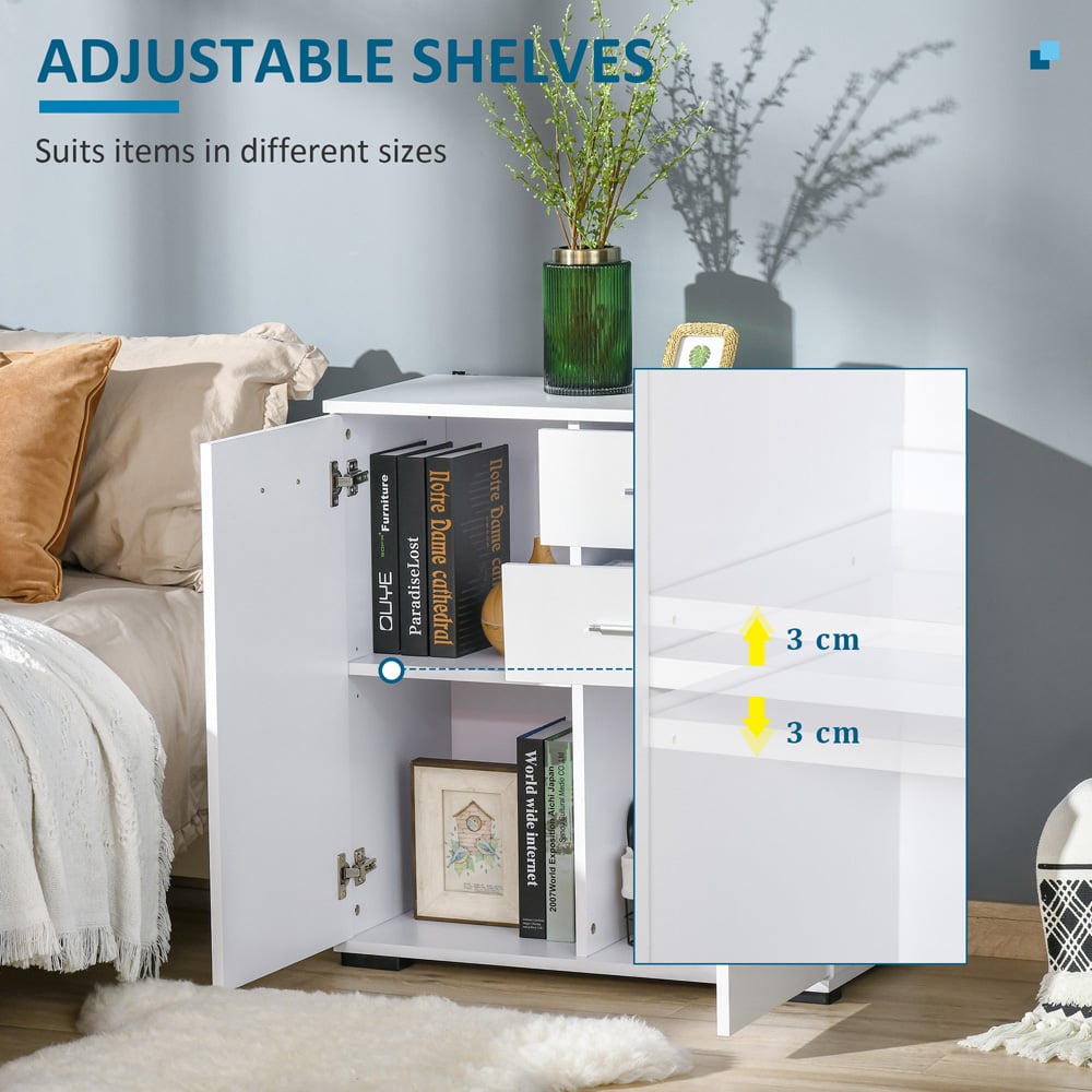 Portland 2 Door 2 Drawer White High Gloss Side Cabinet Image 6