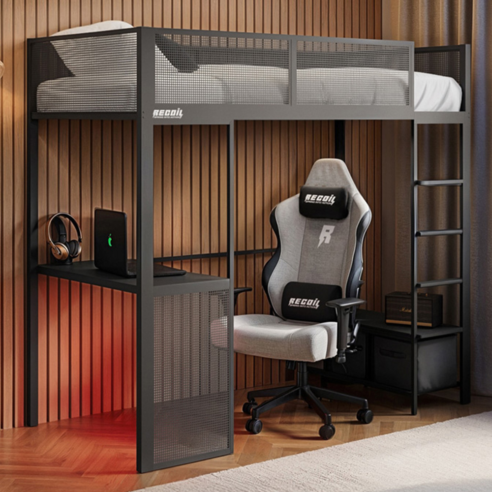 Recoil Glitch Metal Gaming High Sleeper with Desk Image 1