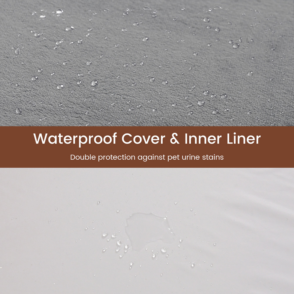 Costway Large Grey Dog Bed with Removable Cover Image 5