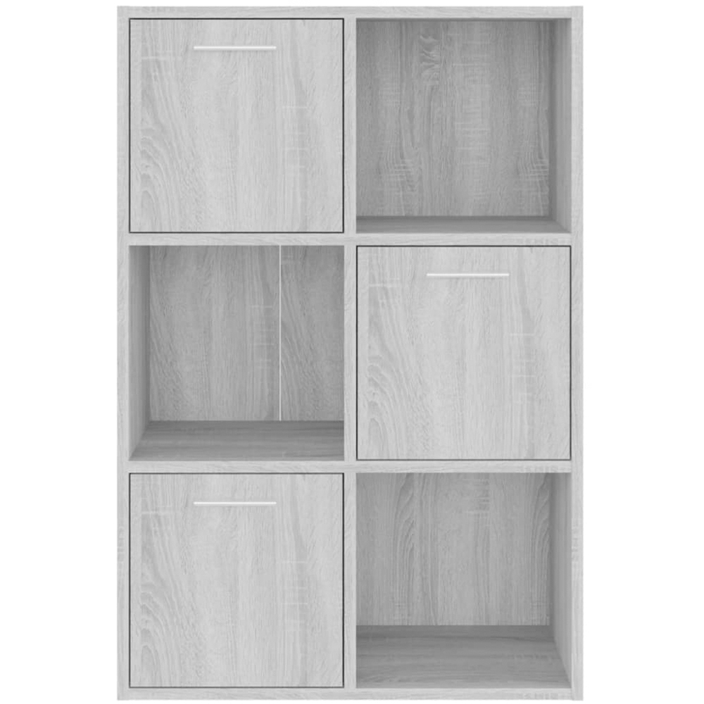 vidaXL 3 Door 3 Open Shelf Grey Sonoma Storage Cabinet Image 3