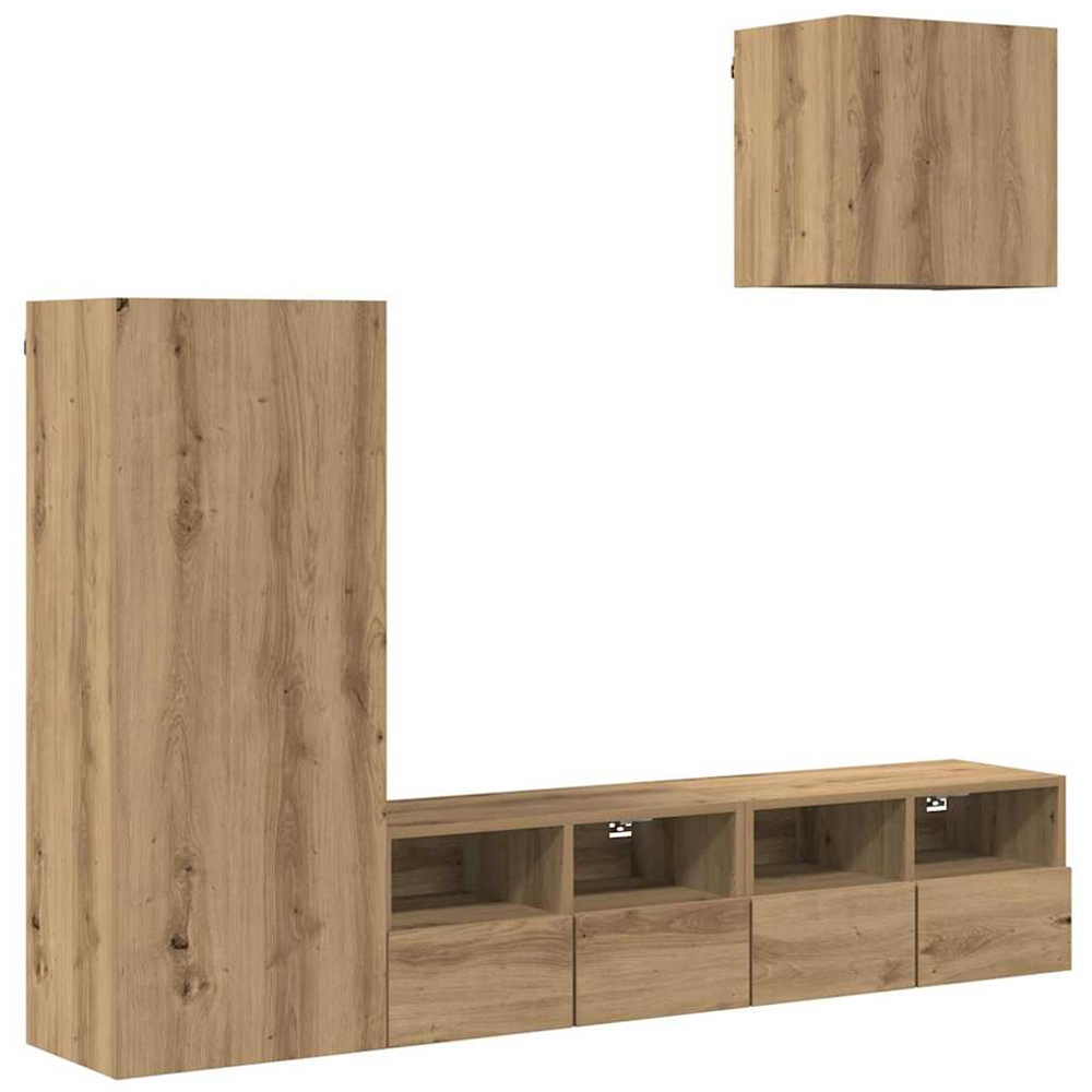 vidaXL 4 Door Artisan Oak Wall Mounted TV Unit Image 2