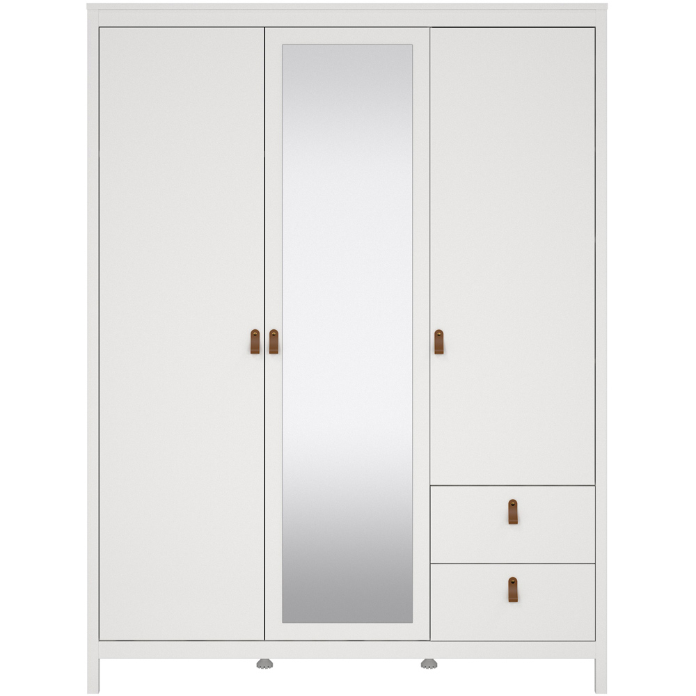Florence Barcelona 3 Door 2 Drawer White Mirrored Wardrobe Image 3