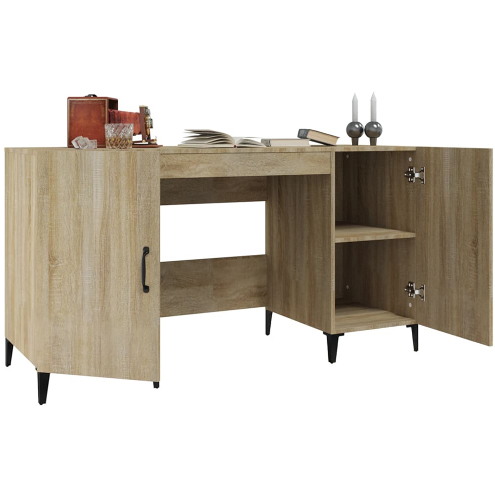 vidaXL 2 Door Computer Desk Sonoma Oak Image 4