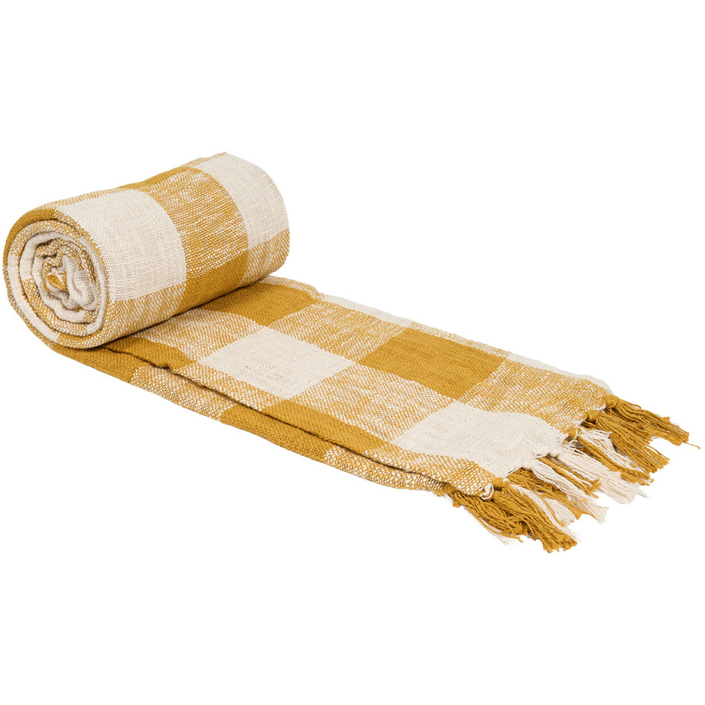 Lachlan Check Throw Ochre Image 3