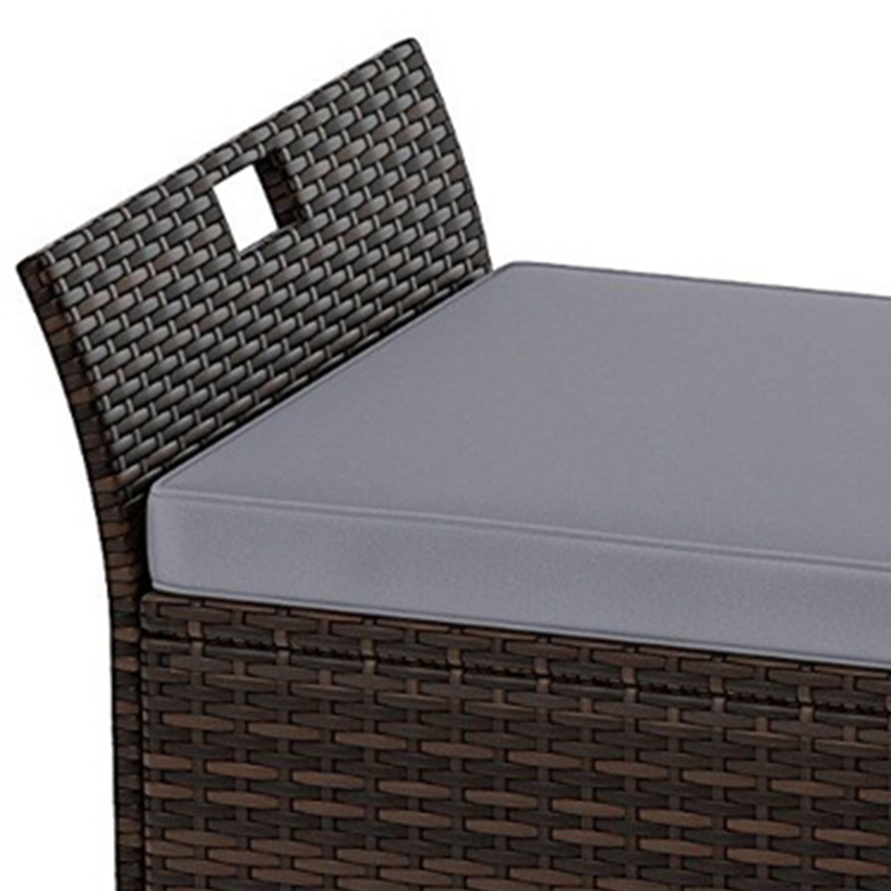 Costway 2 Seater Grey Rattan Outdoor Storage Bench Image 3