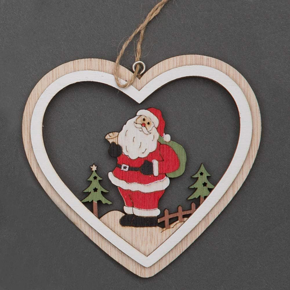 Shatchi Wooden Hanging Christmas Tree Ornament 3 Pack Image 3