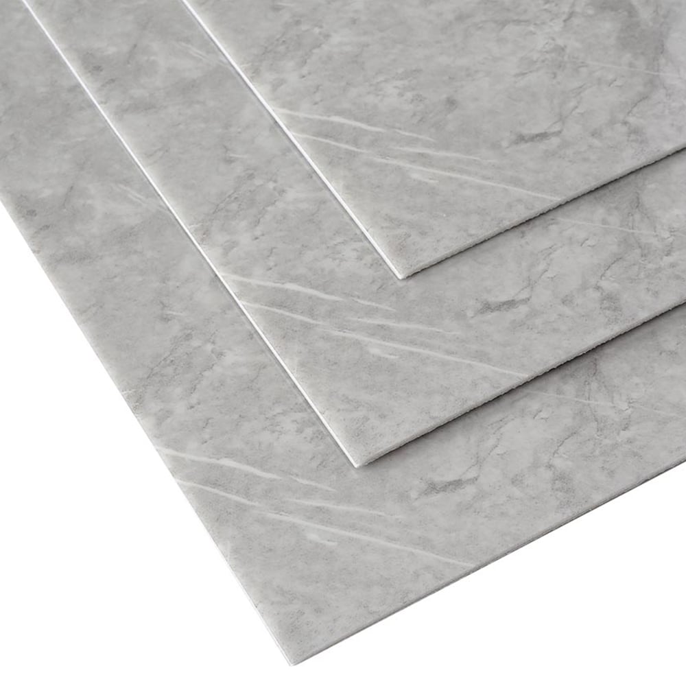 Living and Home Marble Patterned Light Grey Self Adhesive PVC Wall Sticker 10 Pack Image 2