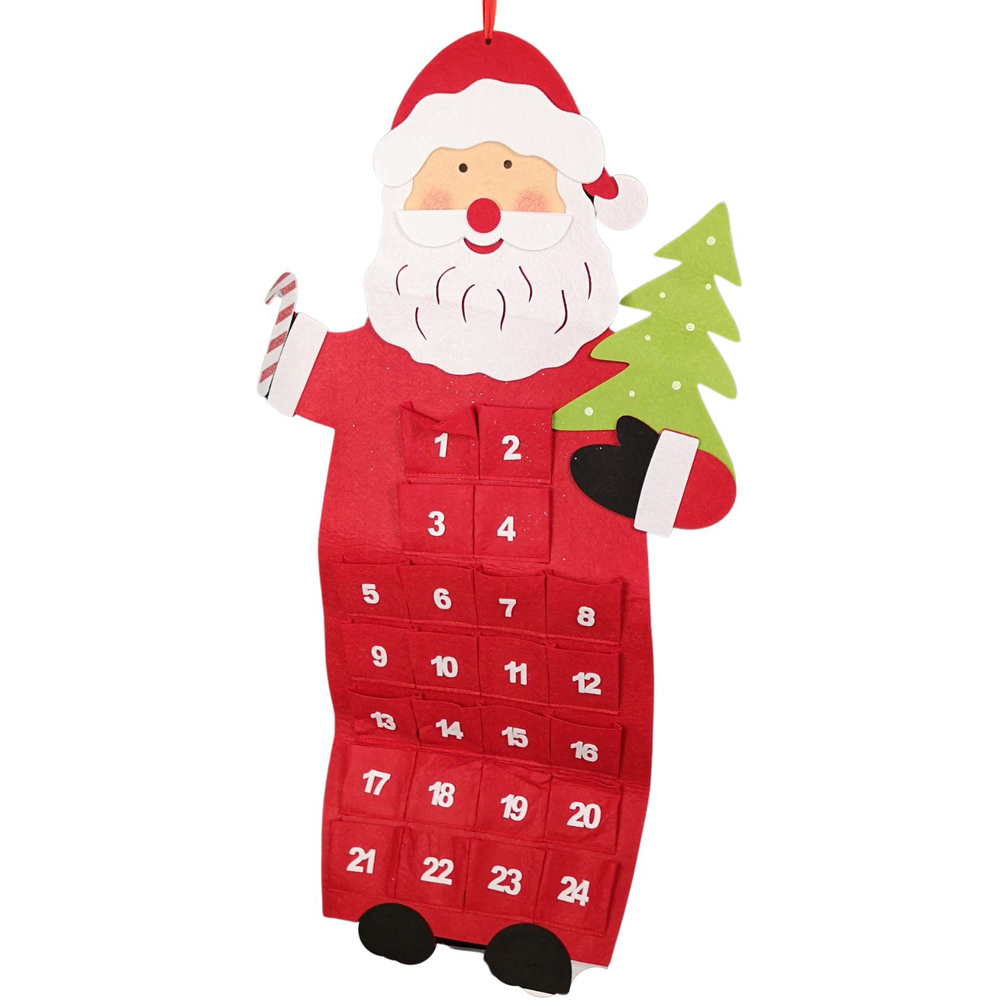 Samuel Alexander Red and White Christmas Hanging Santa Advent Calendar Image 1
