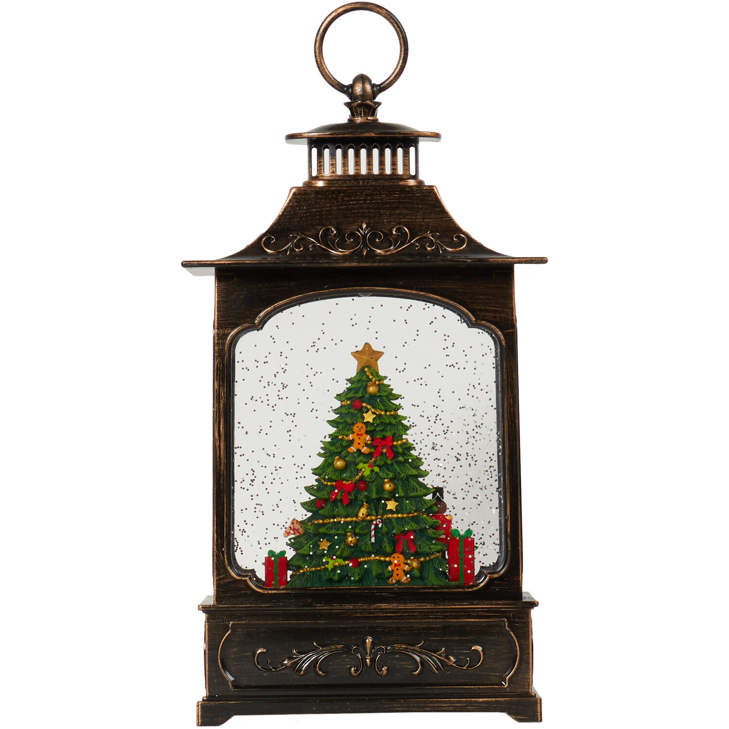 LED Christmas Tree Scene Lantern - Bronze Image 3
