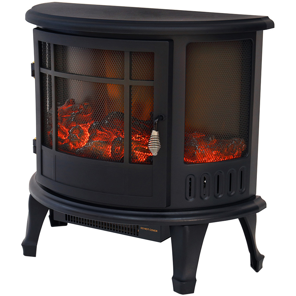 Living and Home Black Electric Fireplace Heater 1800W 24 inch Image 1