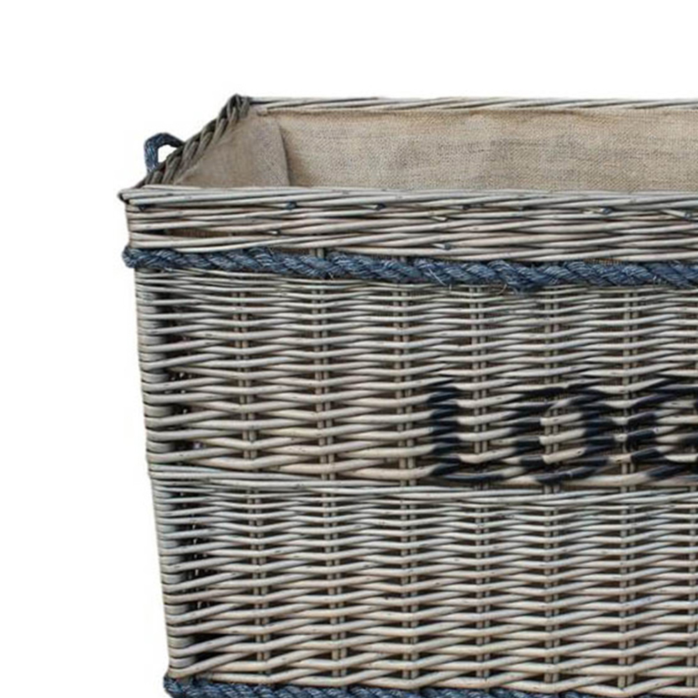 Red Hamper Large Rope Handle Wicker Log Basket Wilko