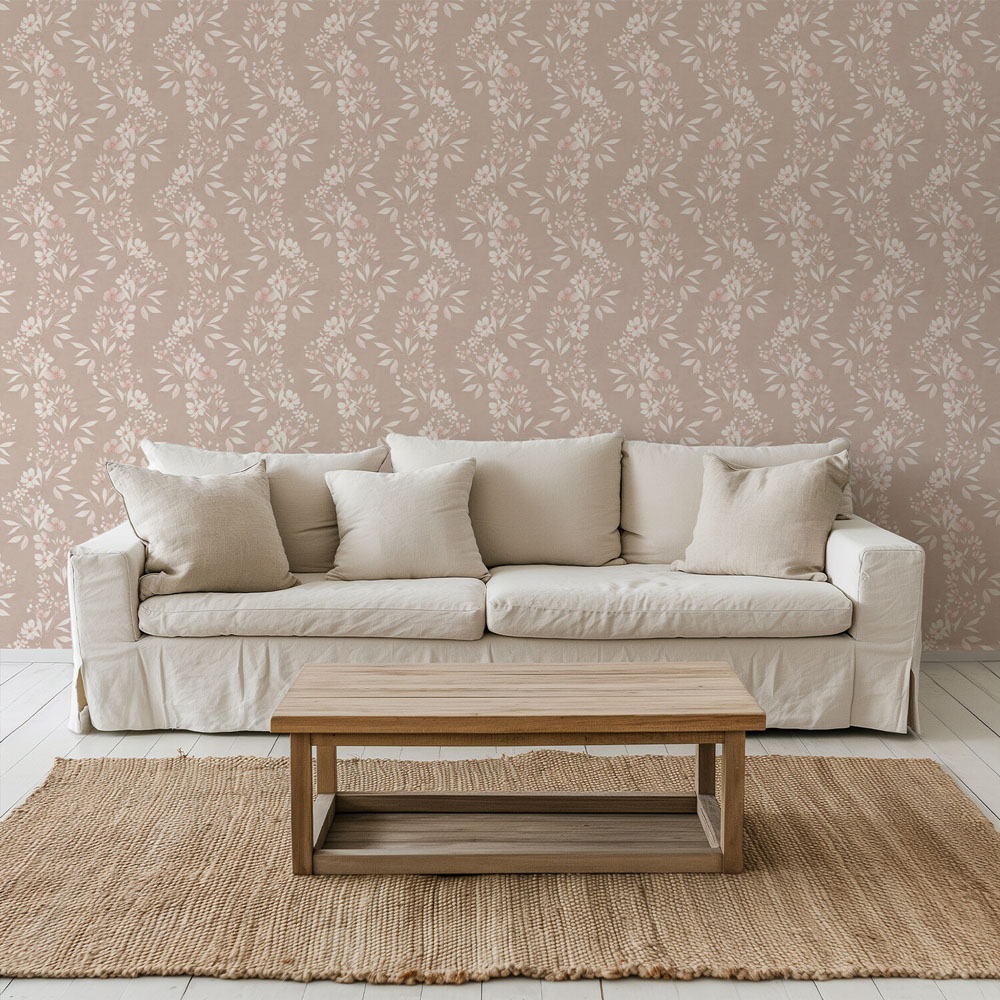 Delicate Floral Trial Wallpaper Blush Pink Image 3