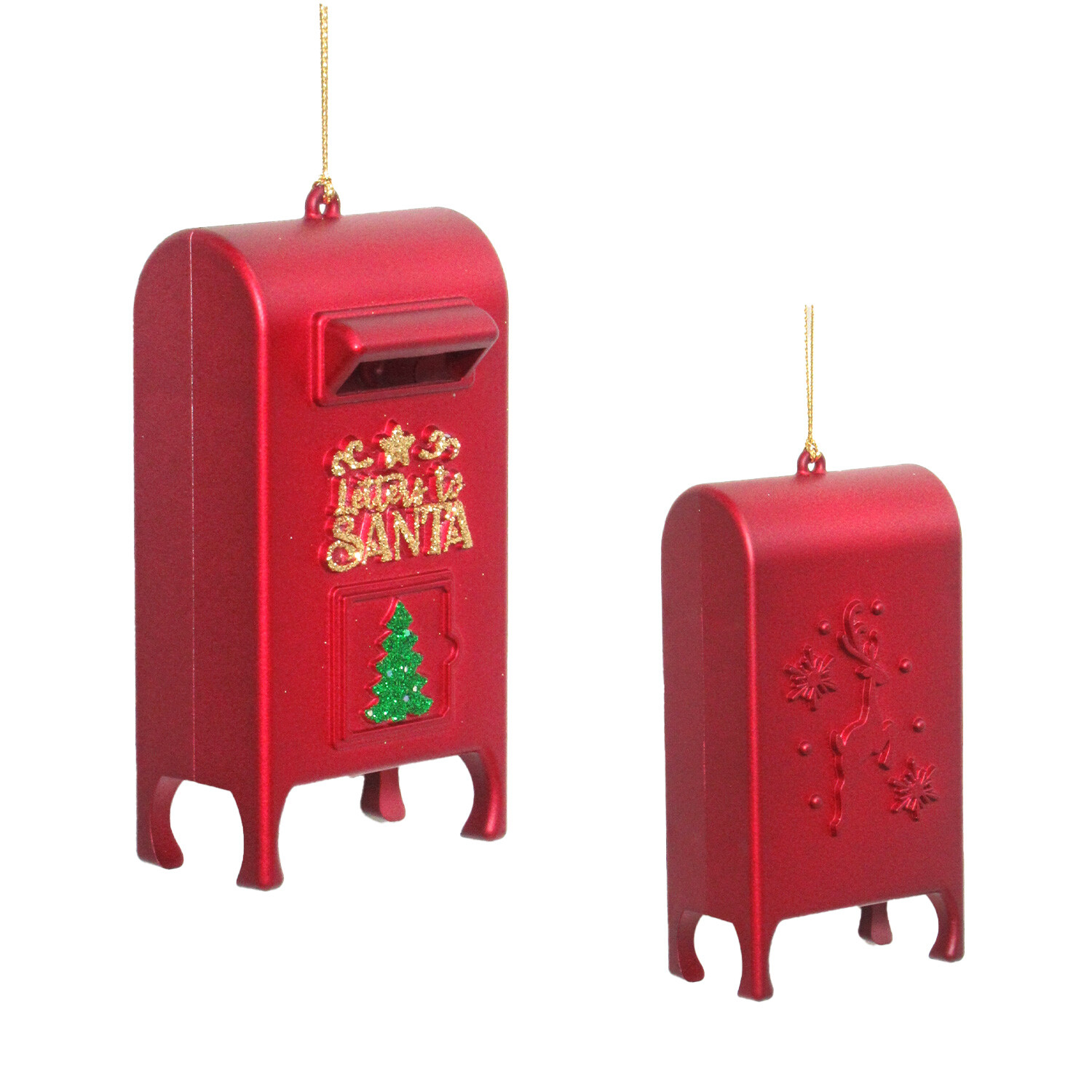 Red Letters To Santa Mail Box Hanging Ornament Image